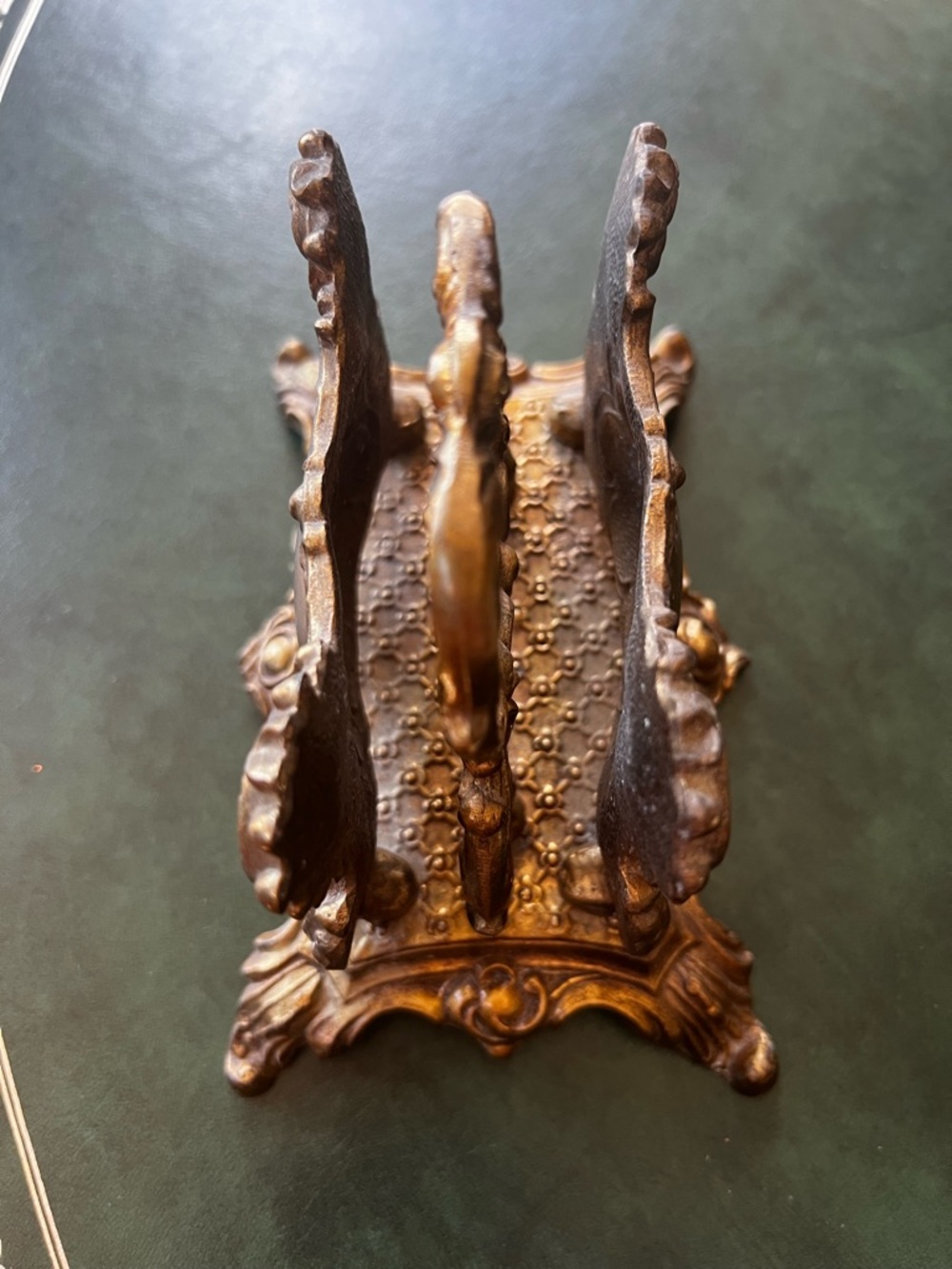 Antique Vintage Ornate Brass Napkin or Letter Holder - Picture 4 of 8